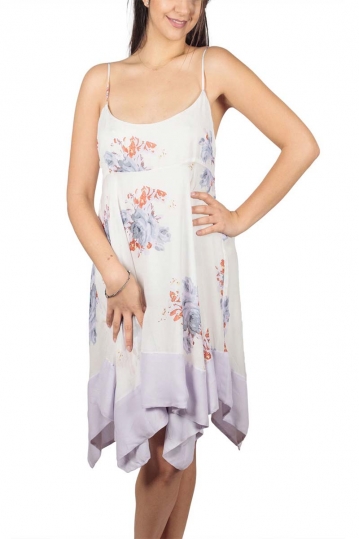 Free People faded bloom τιραντέ μίνι φόρεμα ivory combo