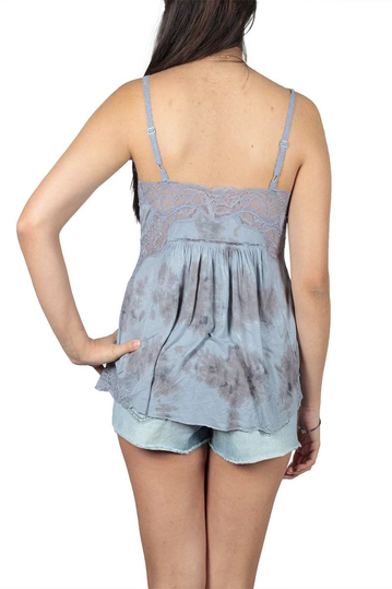 Free People Mama jama ριχτό τιραντέ τοπ γκρι με δαντέλα