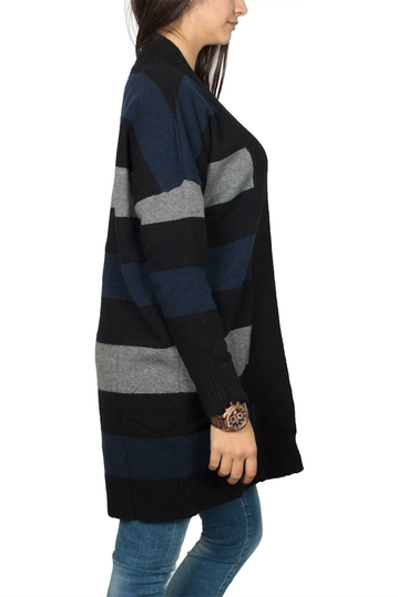 Soft Rebels Kira μακριά πλεκτή ζακέτα μαύρο-μπλε-γκρι