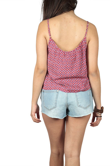 Cami crop top bordeaux with print