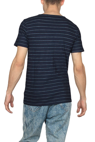 Anerkjendt March ριγέ t-shirt σκούρο μπλε με τσεπάκι