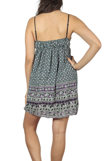 Strappy mini dress with print