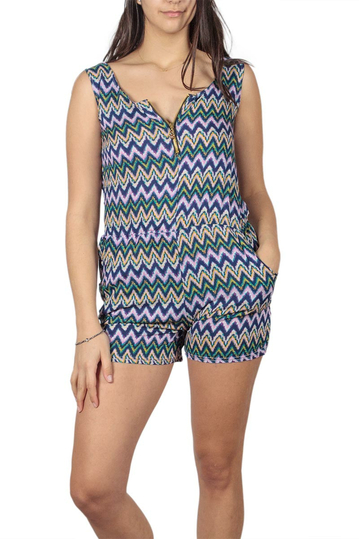 Sleeveless playsuit navy-purple