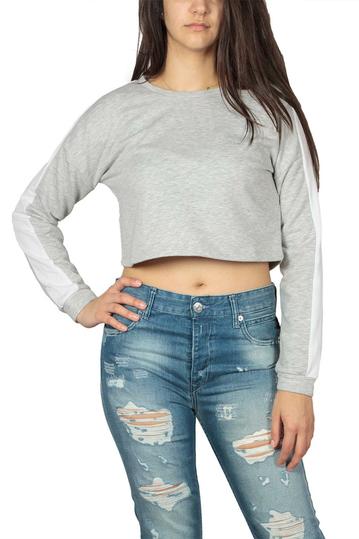 LTB Fibide crop sweatshirt grey melange