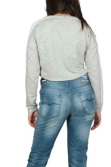LTB Fibide crop sweatshirt grey melange