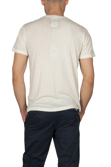 Ryujee ανδρικό T-shirt κρεμ μελανζέ