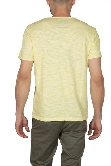 Ryujee ανδρικό T-shirt κίτρινο με τσεπάκι