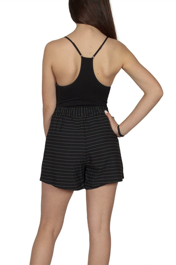 Ryujee Kristy ριγέ σορτσάκι μαύρο