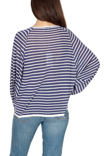 Ryujee Plaisy πλεκτή ριγέ ζακέτα βισκόζη