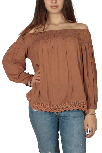 Soft Rebels Joe Bardot blouse with lace detail