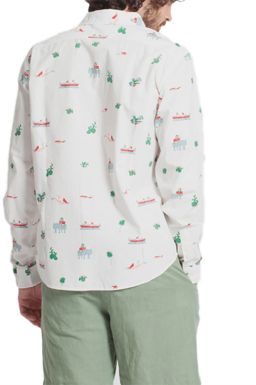 Thinking Mu Exotic πουκάμισο ημίλευκο