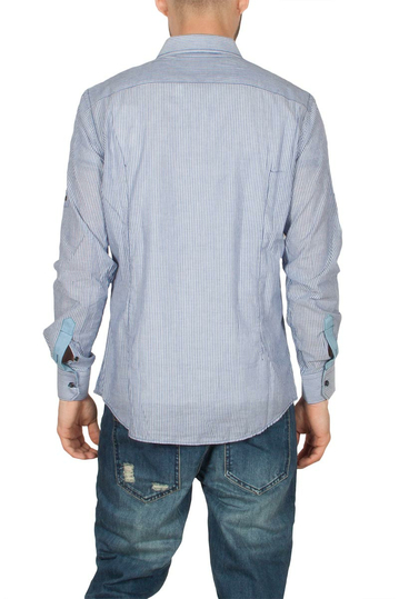 Ανδρικό ριγέ πουκάμισο γαλάζιο