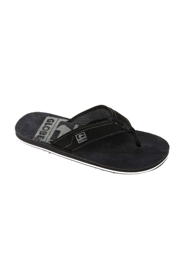 Globe Base leather flip flops black