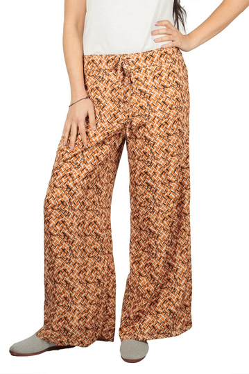 Women's wide leg printed pants orange