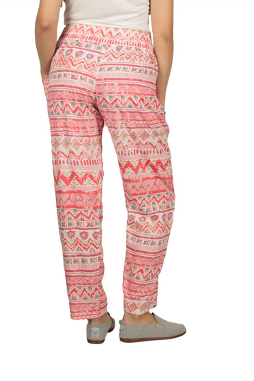 Women's ethnic print pants red
