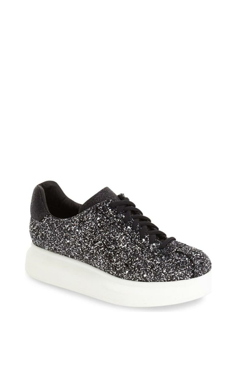 Jeffrey Campbell δίπατα sneakers Velocity black/white glitter