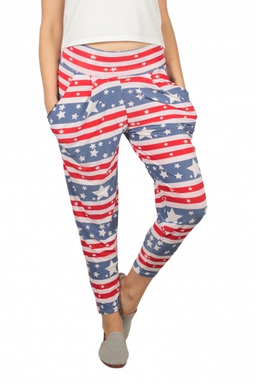 American flag women's pants