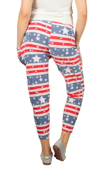 American flag women's pants