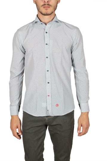 Miitos men's shirt white with blue print