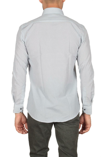 Miitos ανδρικό πουκάμισο λευκό με μπλε πριντ