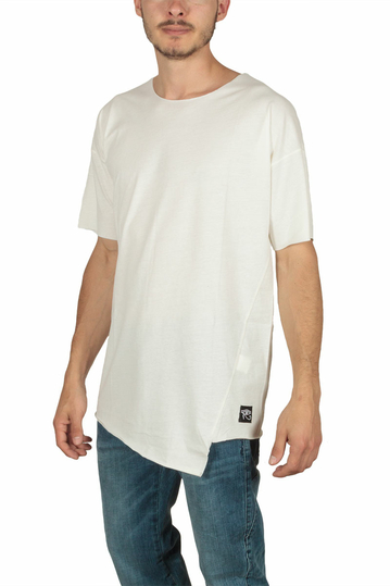 Oyet men's asymmetric T-shirt ecru