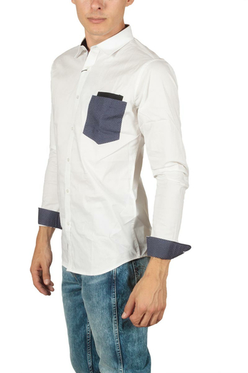 Ryujee Henzo slim fit πουκάμισο λευκό