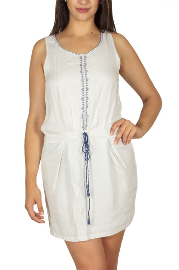 Ryujee Del αμάνικο μίνι φόρεμα κρεμ