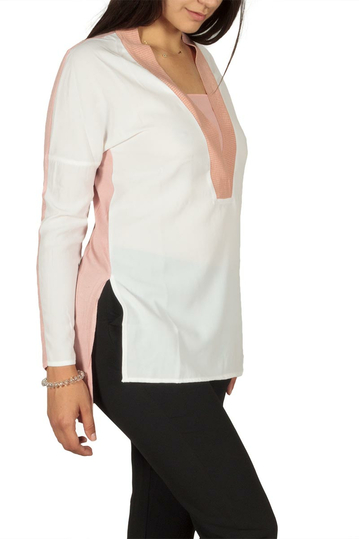 Ryujee Tyl μακρυμάνικη μπλούζα ημίλευκο-ροζ