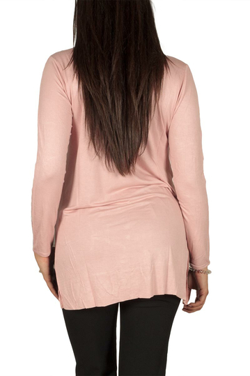 Ryujee Tyl μακρυμάνικη μπλούζα ημίλευκο-ροζ