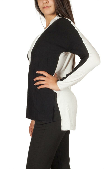 Ryujee Tyl μακρυμάνικη μπλούζα μαύρη-ημίλευκη