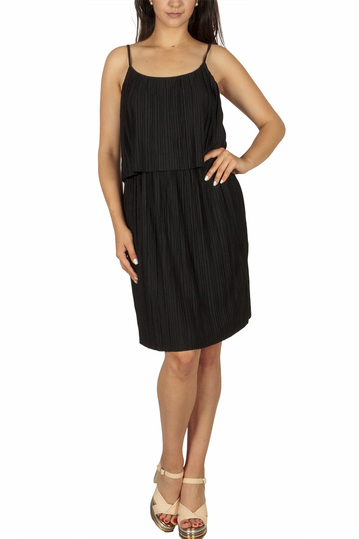 Soft Rebels Lea plisse strappy dress black