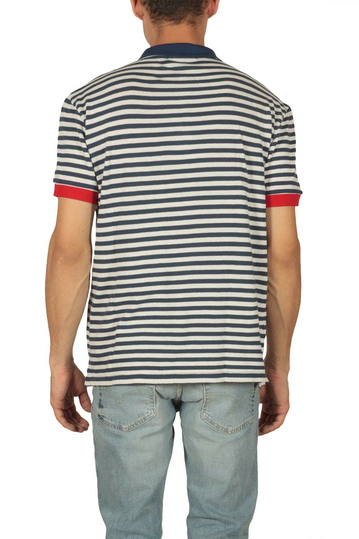 French Kick ανδρικό ριγέ πόλο Marine navy