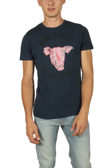 French Kick men's t-shirt Tete de Cochon navy