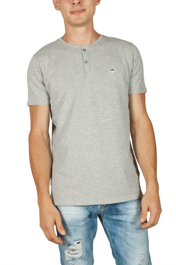 Le Shark Glengall men's button t-shirt grey marl