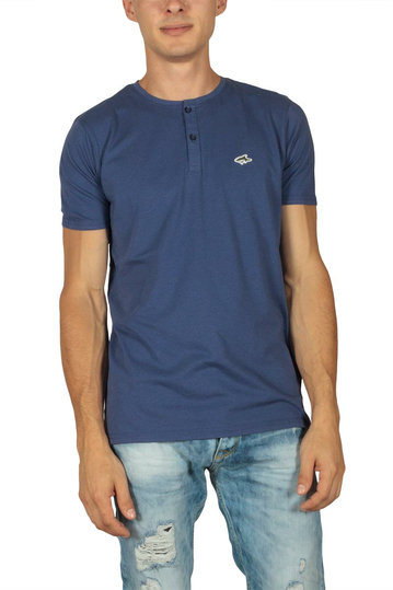 Le Shark Glengall men's button t-shirt deep cobalt