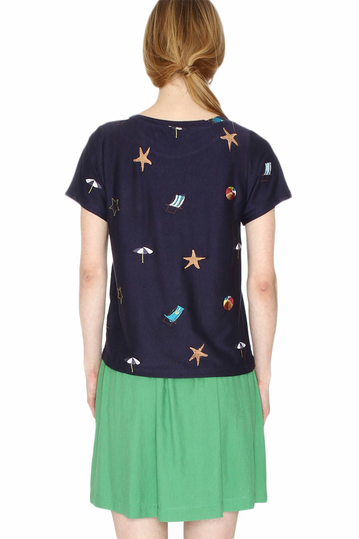 Pepaloves Beach women's t-shirt navy