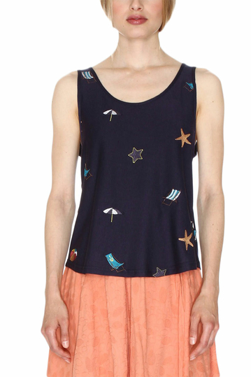 Pepaloves Beach sleeveless top navy