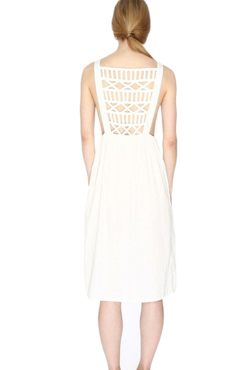 Pepaloves Juliana lattice back dress cream
