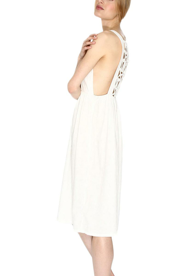 Pepaloves Juliana lattice back dress cream