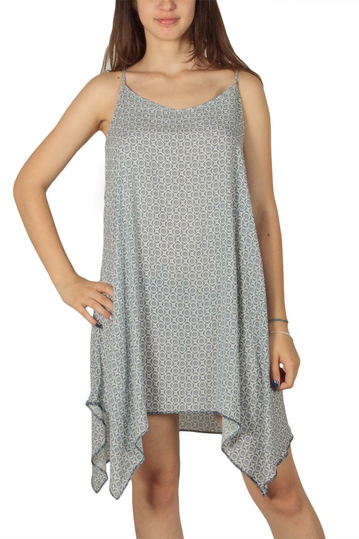 Tie strap dress white-blue