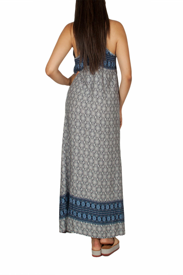 Maxi strap dress navy-white