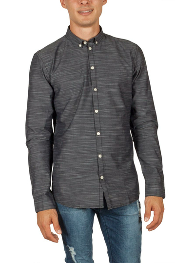 Minimum Crescent shirt dark grey melange