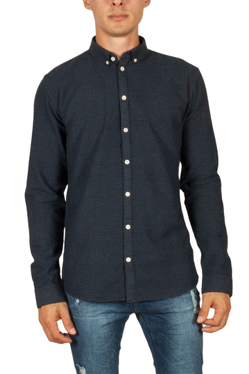 Minimum Miro jacquard shirt dark navy