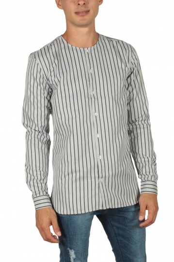 Minimum Obela striped shirt grey melange