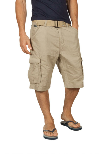 Tokyo Laundry Belvior cargo shorts beige with belt