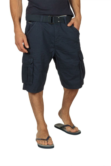 Tokyo Laundry Belvior cargo shorts blue with belt