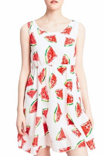 Migle + me Watermelon sleeveless dress with cut-out back