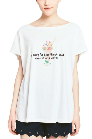 Migle + me Sorry women's baggy t-shirt off white