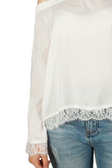 Minimum Carlina Μπαρντό μπλούζα λευκή