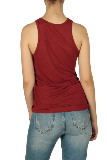 Obey Lady Liberty ribbed tank red